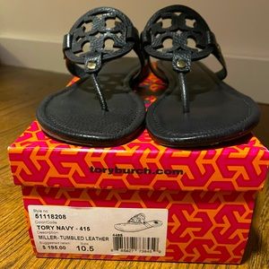Tory Burch Miller Sandals (Navy)
